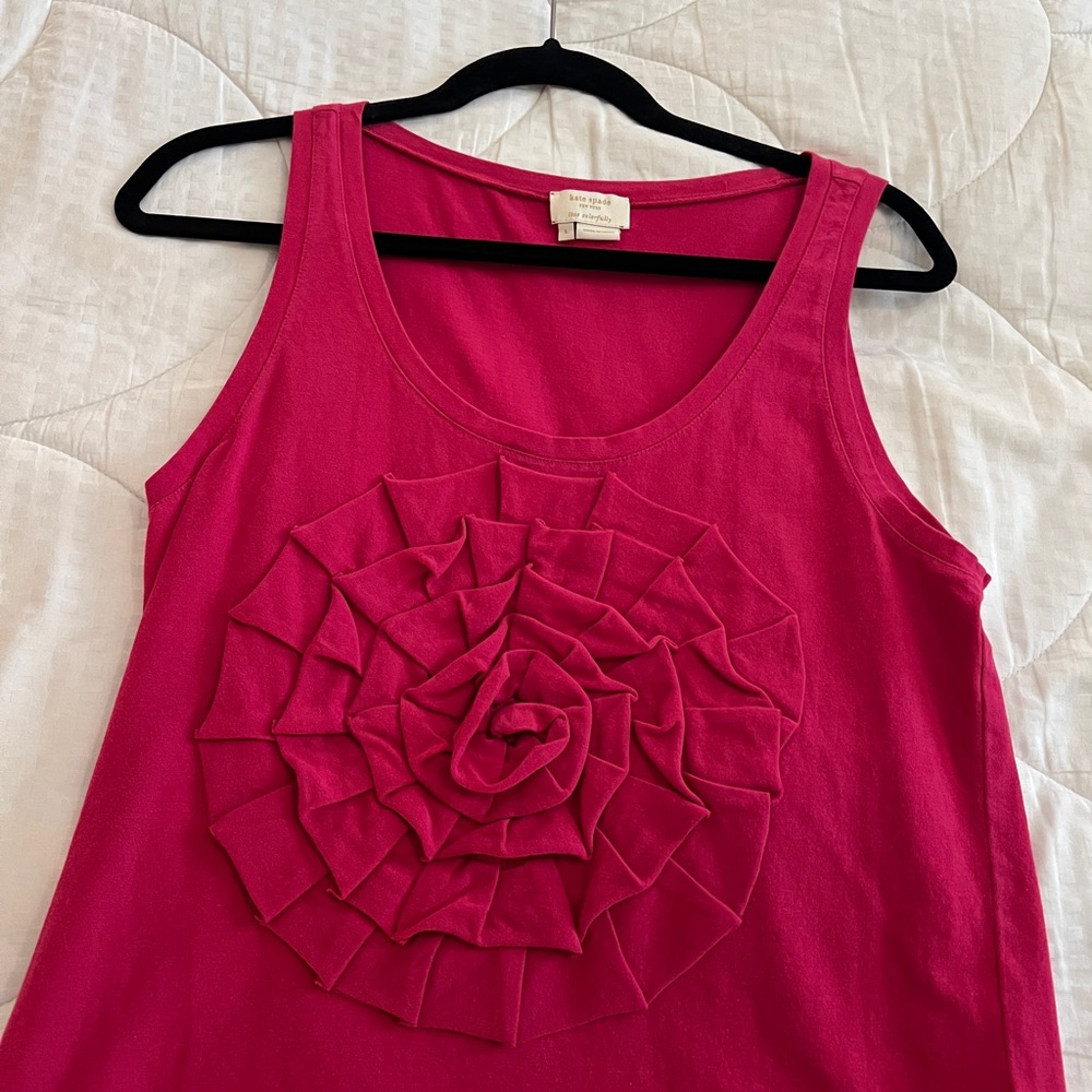 Kate Spade Pink Ruffled Sleeveless Tank Top